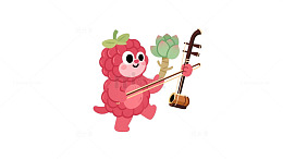 树莓拉二胡素材白底图