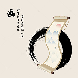 琴棋书画（画）矢量图
