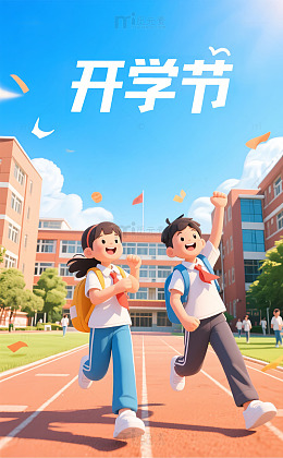 开学季学生校园青春活力可爱阳光朝气14