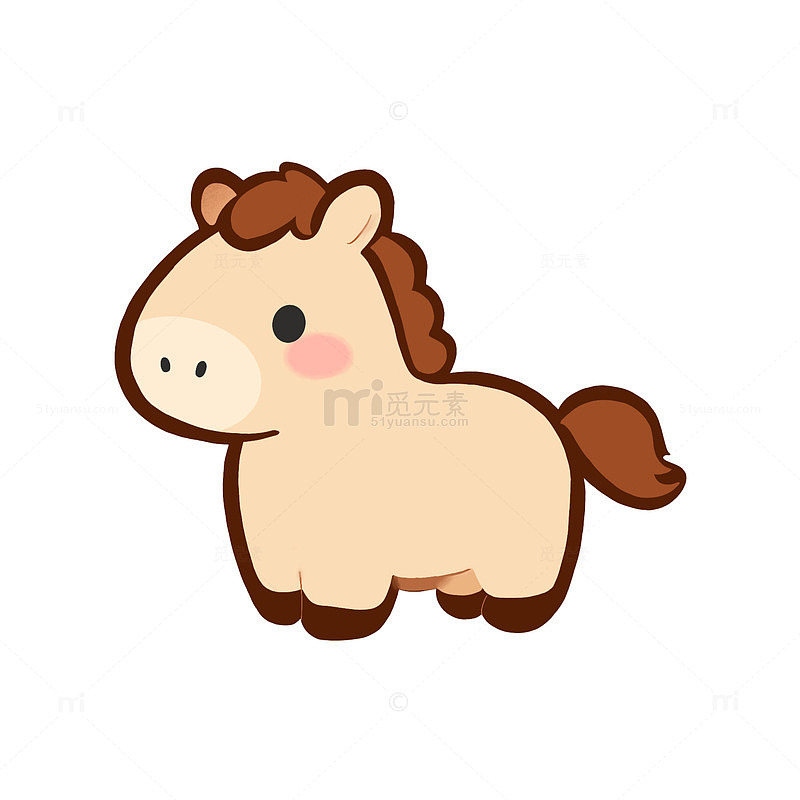 可爱卡通插画小马