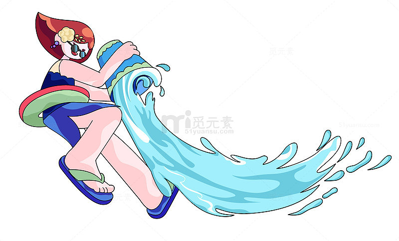 泼水节戏水少女
