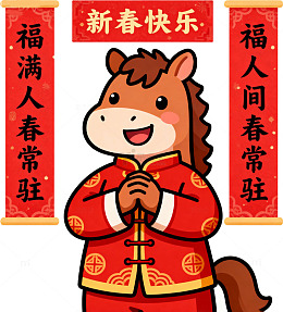 小马拱手贺春来