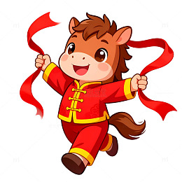 福气小马迎新春马年图