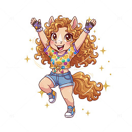q版卡通少女马形象