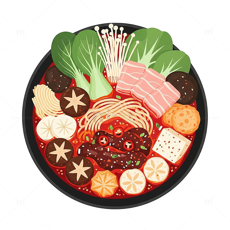 手绘插画素材麻辣烫