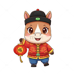 马年卡通插画人偶12