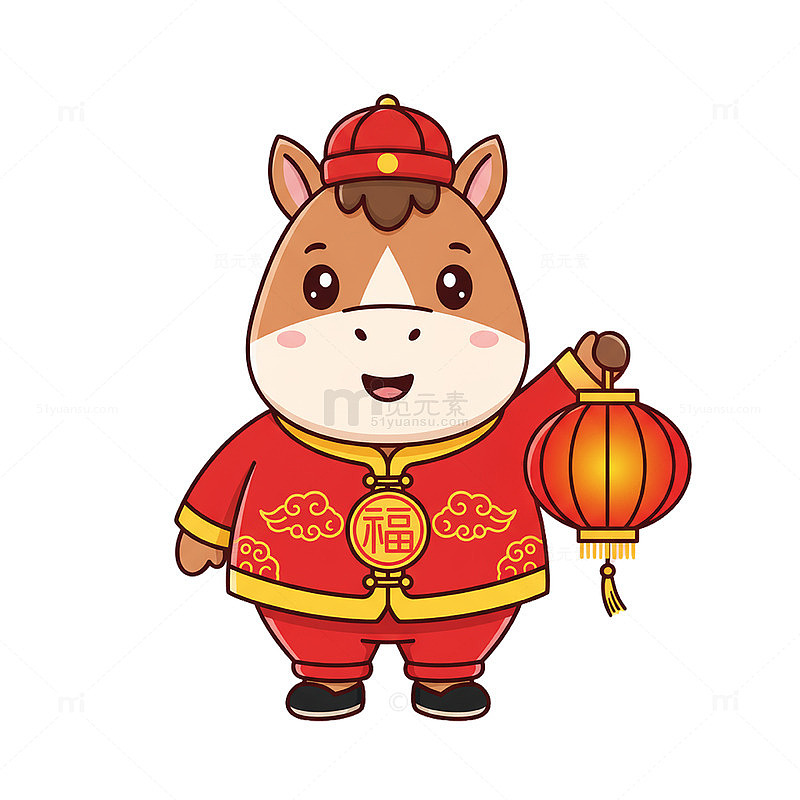 马年卡通插画人偶7