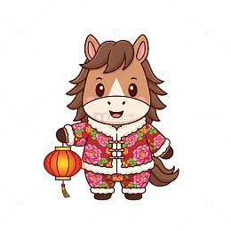 马年卡通插画人偶6