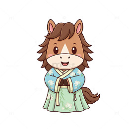 马年卡通插画人偶4