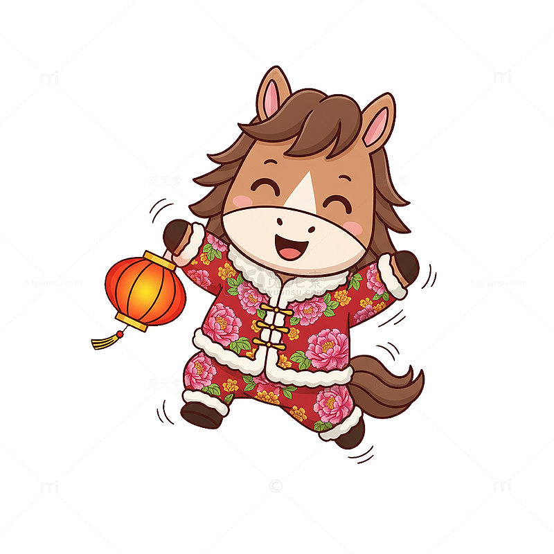 马年卡通插画人偶2