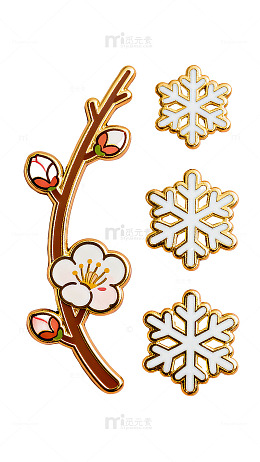 立体雪花梅花冬季