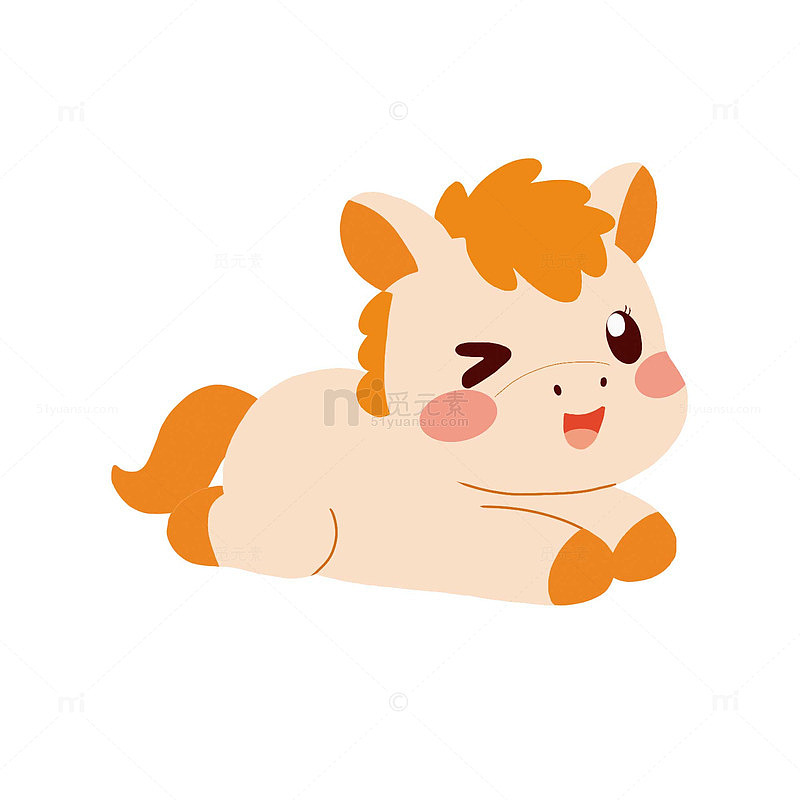 可爱卡通插画小马元素