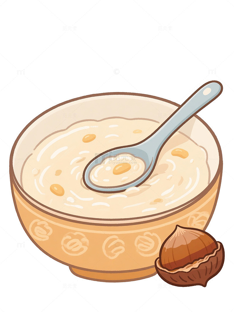小米粥与栗子免抠素材