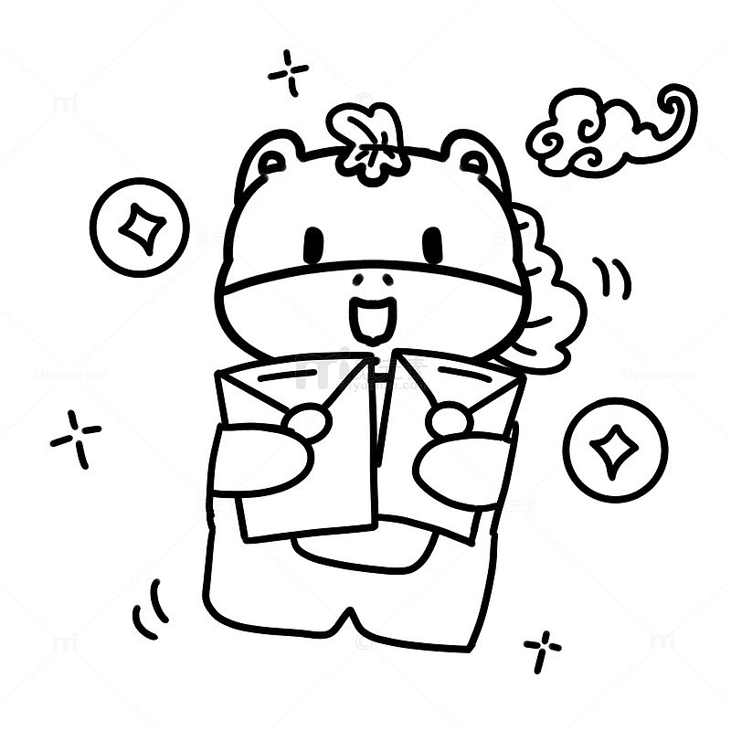 卡通可爱小马插画