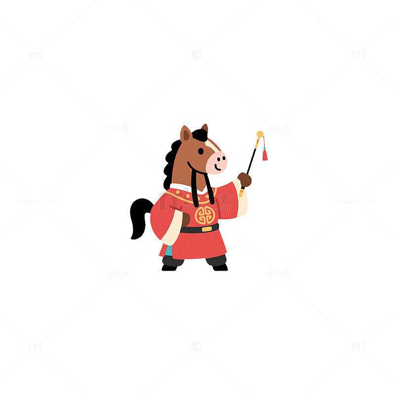 卡通马年喜庆形象设计元素