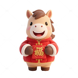 可爱马儿迎新春卡通形象