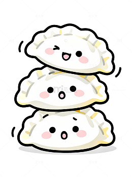 可爱卡通饺子插画设计元素