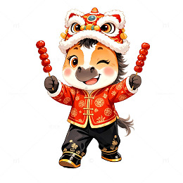 卡通马年新春贺岁形象设计