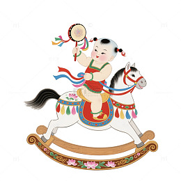 福娃新年年画插画