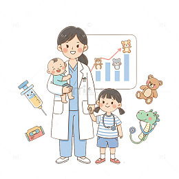 儿童医生卡通插画
