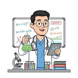 科学实验室卡通插画