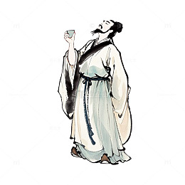 李白水墨素材