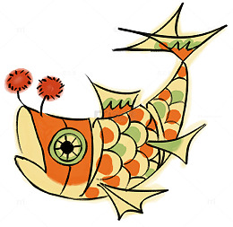 春节鱼形状灯笼