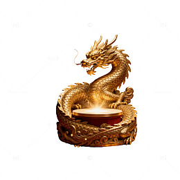 金色龙雕艺术品装饰摆件