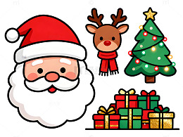 圣诞节日卡通元素贴纸设计素材
