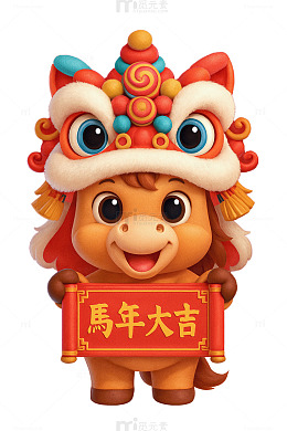2026马年春节元旦元宵贺岁拜年元素28