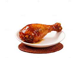 烤鸡腿烤鸡摆盘白色盘子美食摄影