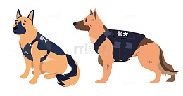 警犬卡通插画形象