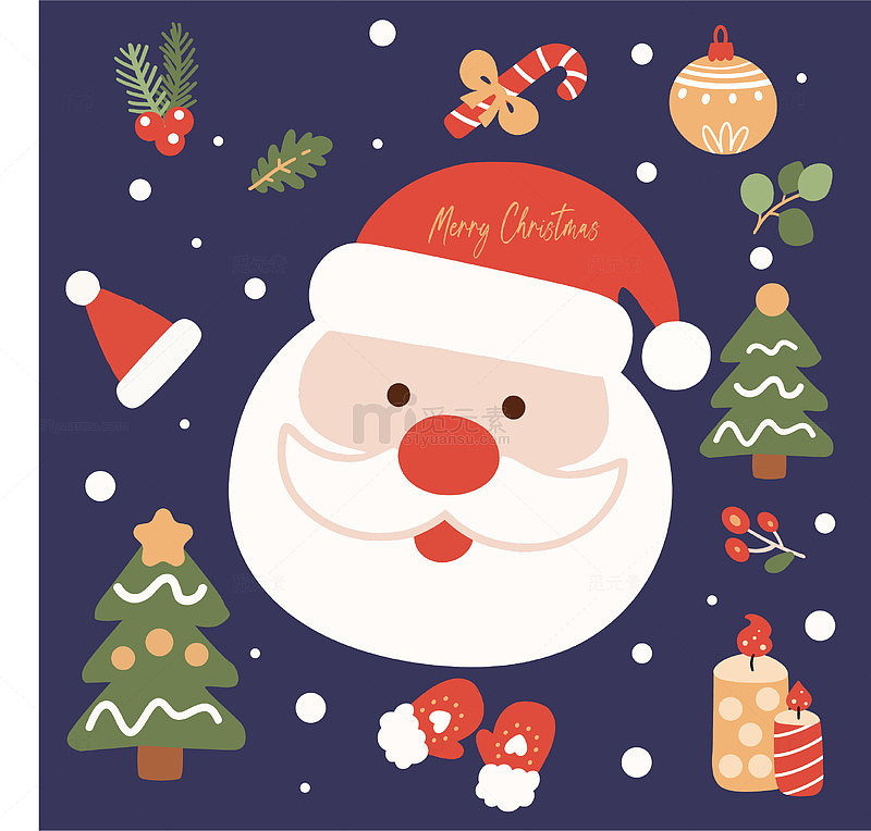 圣诞节日卡通海报设计元素