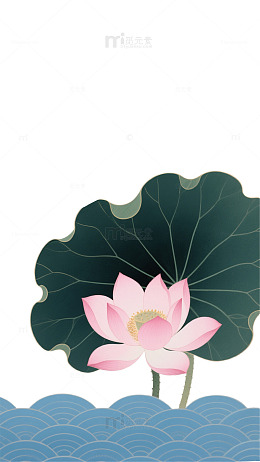 水墨荷花装饰画设计