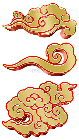 中国传统金色立体祥云