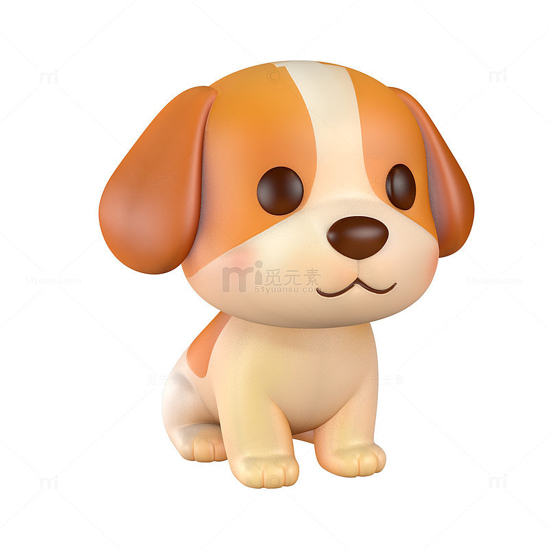小狗3D卡通模型