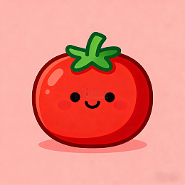 可爱卡通番茄表情插画