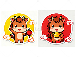 卡通马年新年吉祥物设计素材