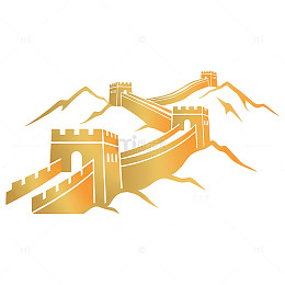金色长城剪影图标设计