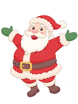 圣诞节圣诞老人张开手臂卡通儿童插画