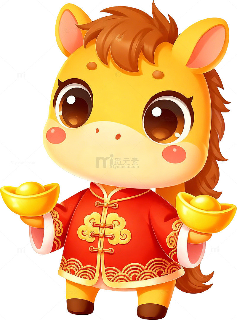 可爱卡通马年吉祥物插画