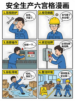 安全生产六宫格漫画