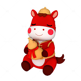 马年形象IP怀抱葫芦