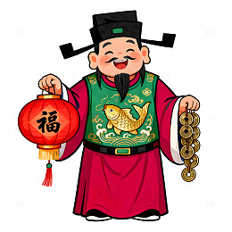 传统中国风福星吉祥物卡通形象
