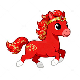 奔跑的马儿插画