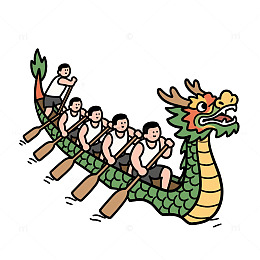 龙舟竞赛插画素材
