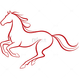 2026线条骏马元素图案