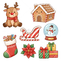 卡通圣诞节节日元素插画素材