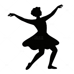 欢快巴黎舞蹈的人物剪影