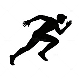 奔跑欢快舞蹈的人物剪影